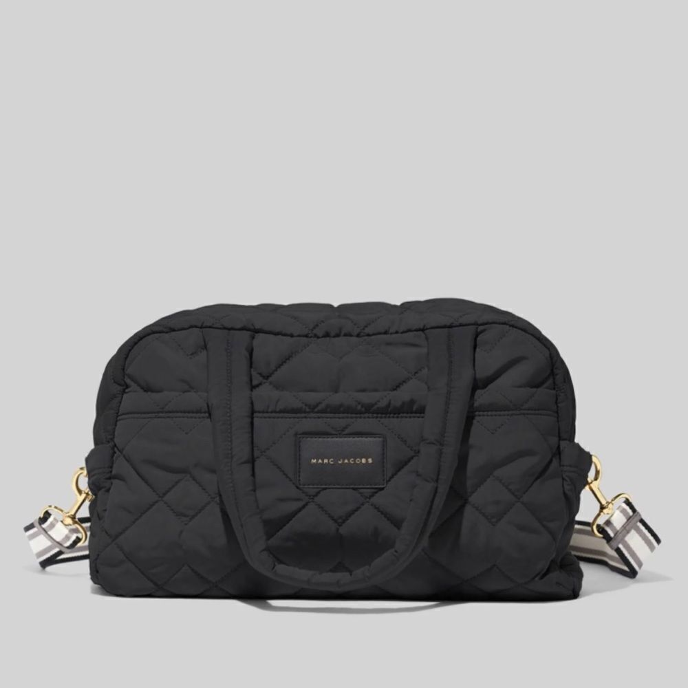 Marc Jacobs quilted puffer Travel Bag with guitar crossbody strap in black - Picture 3 of 16